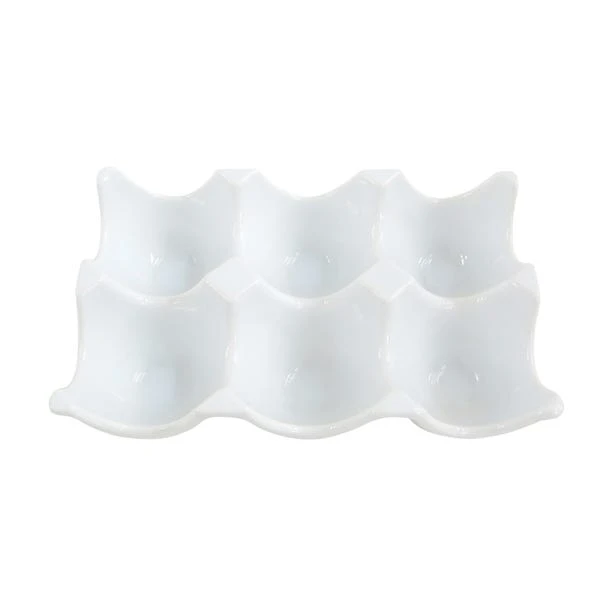 Ceramic White 6 Egg Holder 2 Ceramic White 6 Egg Holder - Image 2