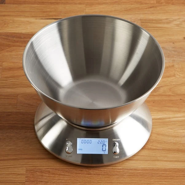 Dunelm Stainless Steel Electronic Kitchen Scales With Measuring Bowl 3 Dunelm Stainless Steel Electronic Kitchen Scales With Measuring Bowl - Image 3
