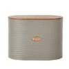 Metal Grey And Copper Bread Bin