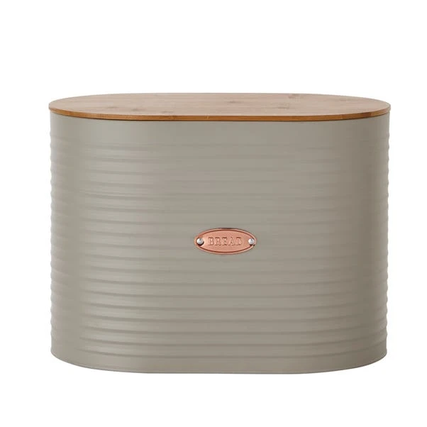 Metal Grey And Copper Bread Bin 1 Metal Grey And Copper Bread Bin
