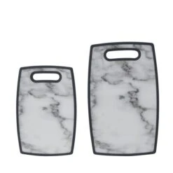 Set Of 2 Marble Effect Chopping Boards