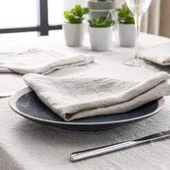 Set Of 4 Cartmel Natural Linen Napkins