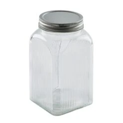 Glass Ribbed Kitchen Canister