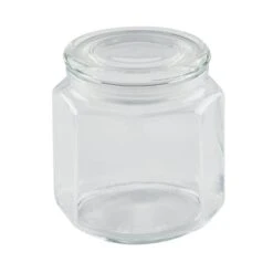 Hexagonal Glass Jar