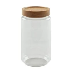 Glass Jar With Acacia Lid
