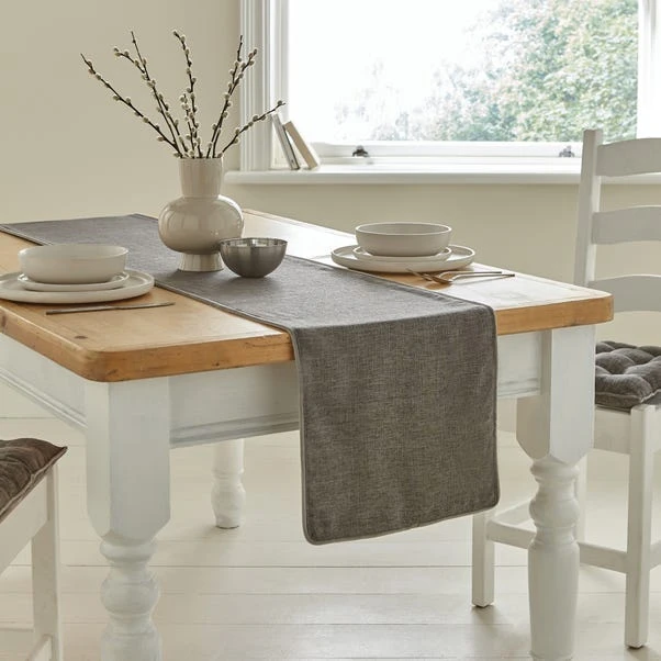 Vermont Charcoal Velvet Table Runner 1 Vermont Charcoal Velvet Table Runner