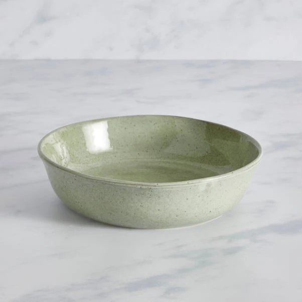 Amalfi Reactive Glaze Stoneware Pasta Bowl, Sage 2 Amalfi Reactive Glaze Stoneware Pasta Bowl, Sage - Image 2