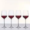 Set Of 4 Connoisseur Crystal Glass Red Wine Glasses