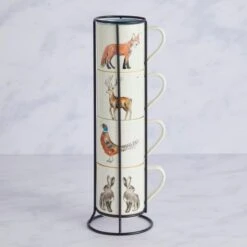 Set Of 4 Woodland Stackable Mugs -Online Tableware Store 30730083 alt02