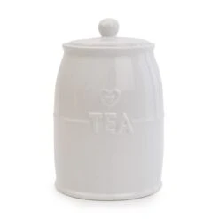 White Hearts Tea Canister