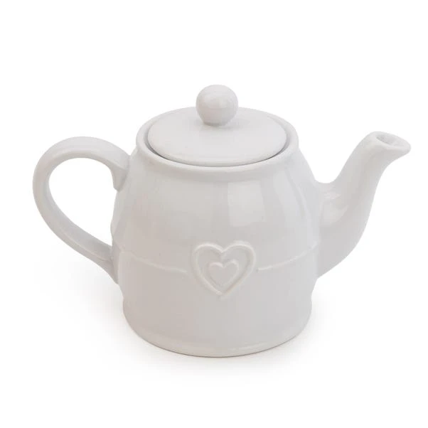 Hearts White Teapot 2 Hearts White Teapot - Image 2