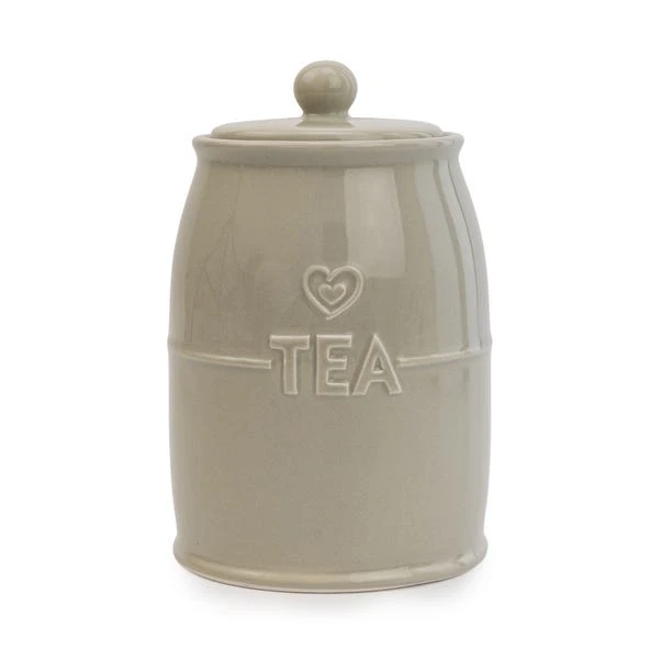 Grey Hearts Tea Canister 1 Grey Hearts Tea Canister