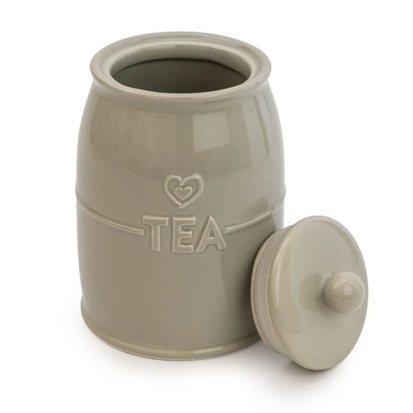 Grey Hearts Tea Canister 3 Grey Hearts Tea Canister - Image 3