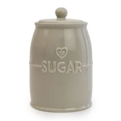 Grey Hearts Sugar Canister