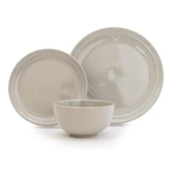 Hearts Grey 12 Piece Dinner Set