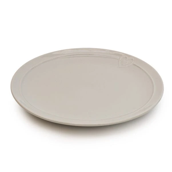 Hearts Grey Stoneware Dinner Plate 2 Hearts Grey Stoneware Dinner Plate - Image 2