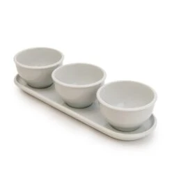 White Set Of 3 Dip Bowls With Platter -Online Tableware Store 30737462 alt02