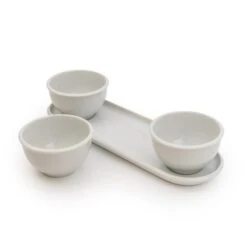 White Set Of 3 Dip Bowls With Platter -Online Tableware Store 30737462 alt03