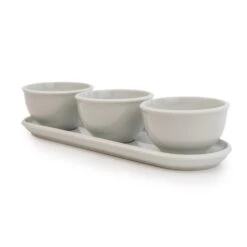 White Set Of 3 Dip Bowls With Platter -Online Tableware Store 30737462 alt04