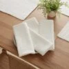 Set Of 4 White Cotton Napkins