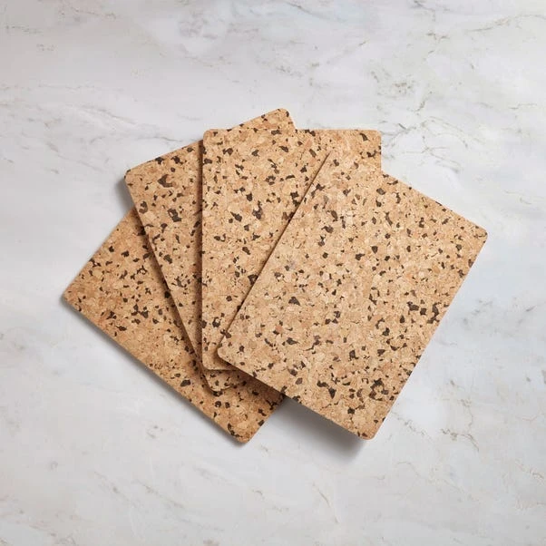 Set Of 4 Rectangular Cork Placemats 1 Set Of 4 Rectangular Cork Placemats