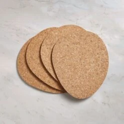 Set Of 4 Pebble Shaped Cork Placemats