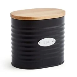 Metal Tea Canister With Badge Black -Online Tableware Store 30796305 alt02