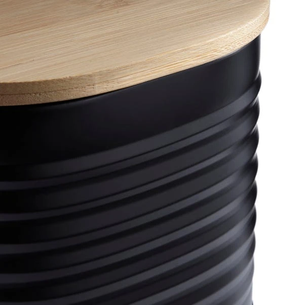 Metal Sugar Canister With Badge Black 2 Metal Sugar Canister With Badge Black - Image 2