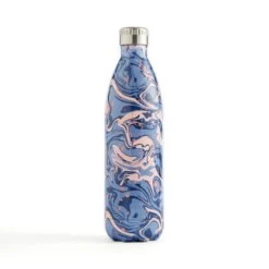 1L Water Flask, Navy And Pink Marble -Online Tableware Store 30834971 alt02