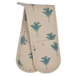 Luxe Palm Teal Double Oven Glove