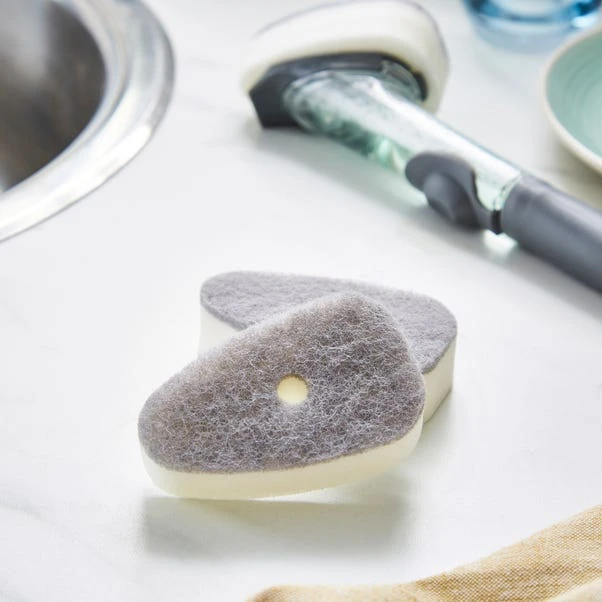 Pack Of 2 Refillable Washing Up Brush Heads 1 Pack Of 2 Refillable Washing Up Brush Heads