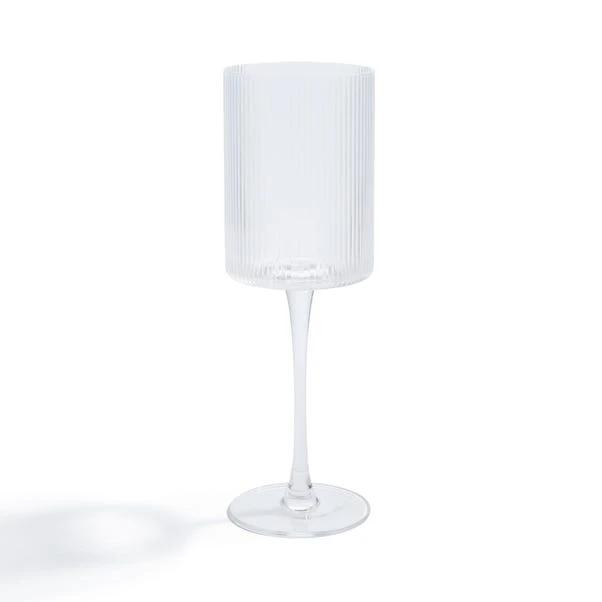 Clear Ribbed Wine Glass 2 Clear Ribbed Wine Glass - Image 2