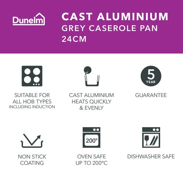 Cast Aluminium Casserole Dish, 24cm 2 Cast Aluminium Casserole Dish, 24cm - Image 2