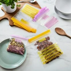 Pack Of 50 Dunelm Mixed Easy Seal Food Bags, 0.4L And 1L