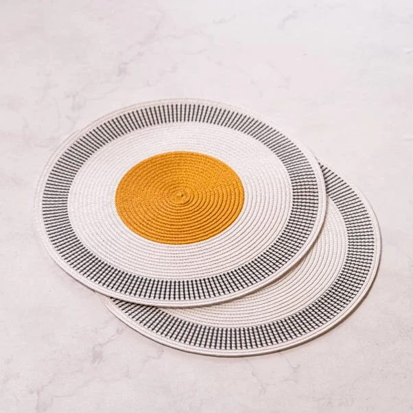 Set Of 2 Modern Woven Placemats 1 Set Of 2 Modern Woven Placemats