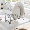 Compact Iron Steel Black Dish Rack