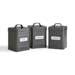 Set Of 3 Industrial Tea, Coffee And Sugar Canisters 5 Set Of 3 Industrial Tea, Coffee And Sugar Canisters -Online Tableware Store 30891686 alt02