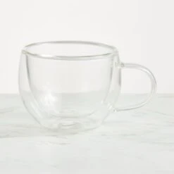 Double Wall Clear Glass Mug