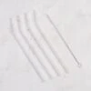 Pack Of 4 Clear Glass Straws