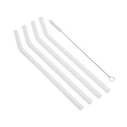 Pack Of 4 Clear Glass Straws 5 Pack Of 4 Clear Glass Straws -Online Tableware Store 30892395 alt02