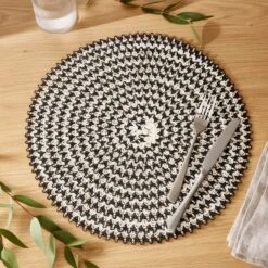 Set Of 2 Monochrome Textured Placemats
