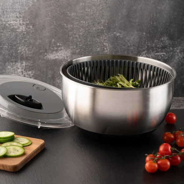 Professional Stainless Steel Salad Spinner 1 Professional Stainless Steel Salad Spinner