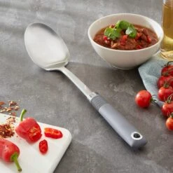 Solid Spoon With Soft Grip Handle