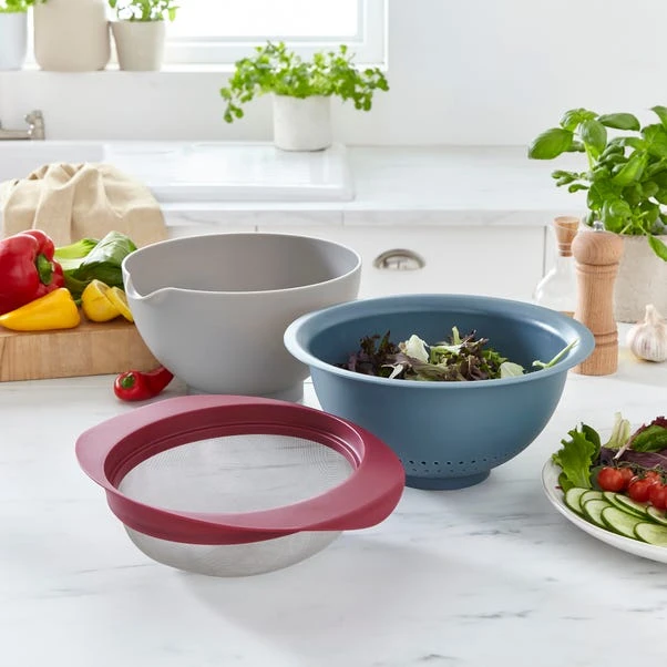 Handy Kitchen Bowl, Collander & Sieve Set 1 Handy Kitchen Bowl, Collander & Sieve Set
