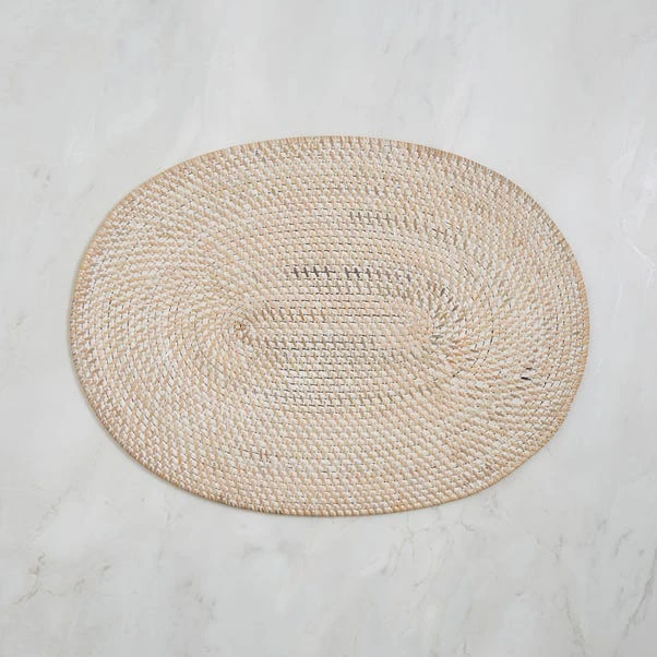 Churchgate Woven Rattan Oval Placemat 1 Churchgate Woven Rattan Oval Placemat
