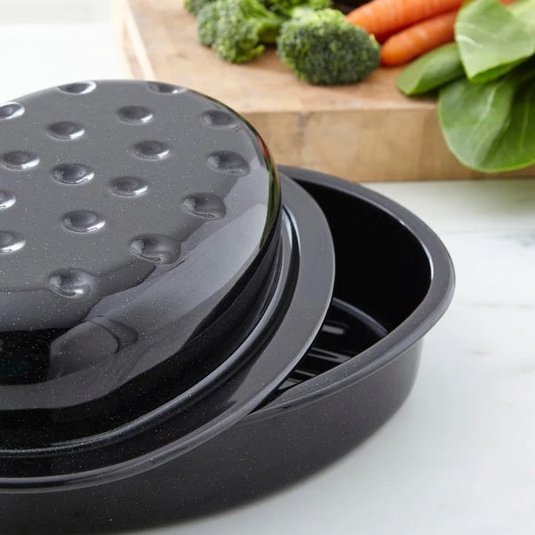 Vitreous Enamel 30cm Oval Roaster 2 Vitreous Enamel 30cm Oval Roaster - Image 2