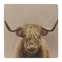 Set Of 4 Highland Cow Cork Back Placemats