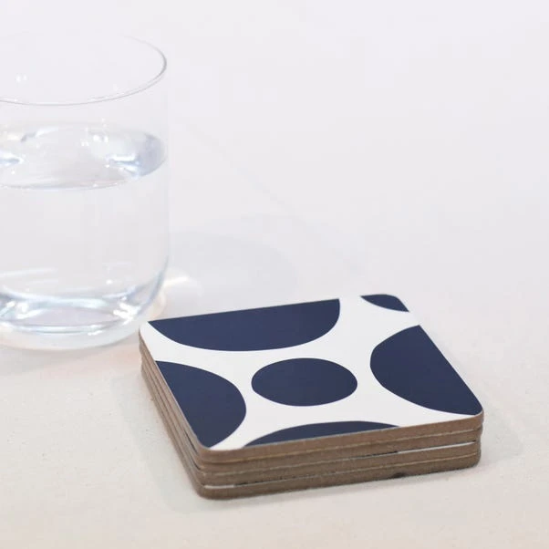 Pack Of 4 Modern Spot Corkback Coasters 1 Pack Of 4 Modern Spot Corkback Coasters