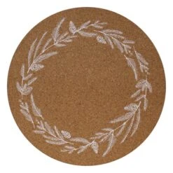 Set Of 4 Foliage Printed Cork Placemats