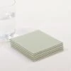 Pack Of 4 Reversible Sage Faux Leather Coasters